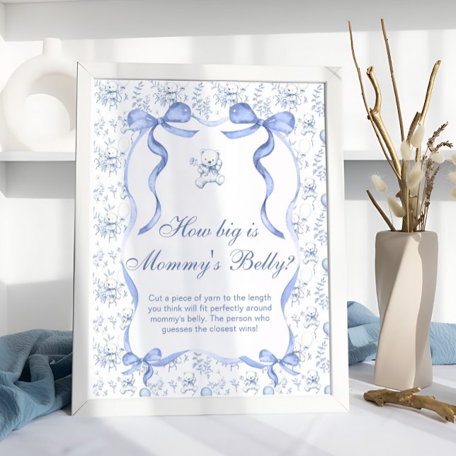 Toile Teddy Bear Blue Wie groß ist Mama's Bauch Poster (Von Creator hochgeladen)