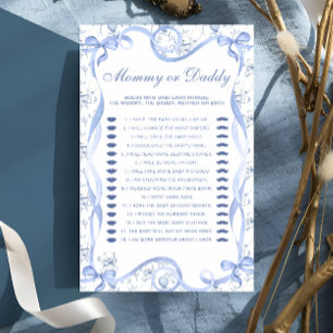 Toile-Teddybär-Mommy-oder-Daddy-Baby-Shower-Spiel