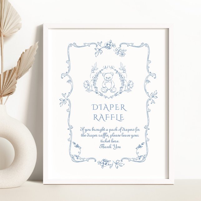 Toile Vintage Chinoiserie Teddy Bär Windpreisraffi Poster (Von Creator hochgeladen)