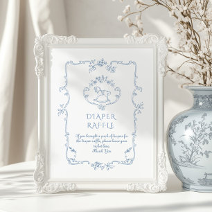 Toile Vintage Chinoiserie-Würfel-Raffle Poster