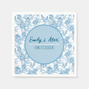 Toile Vogel und Blumen Custom Name Baby Shower Ich Serviette