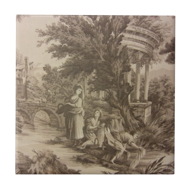 Toile - Wäsche-Tag in dem Fluss Fliese (Vorderseite)