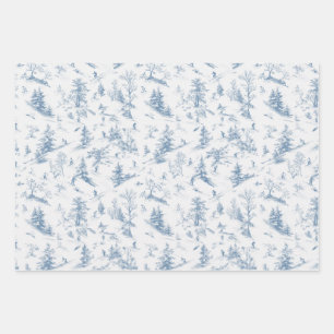 Toile Wrapping Paper Modernes Classic Ski Vignette Geschenkpapier Set