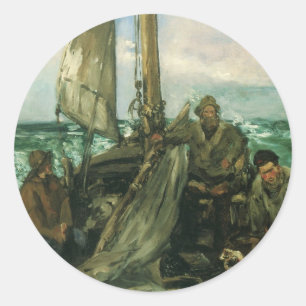 Toilers of the Sea von Edouard Manet, Vintage Art Runder Aufkleber