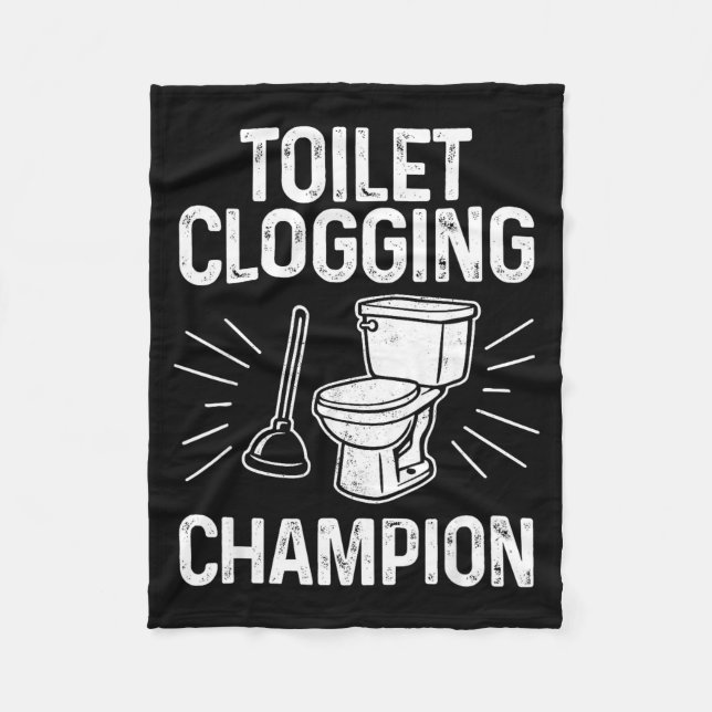 Toilet Clogging Chamon Funny Graphic Toilet Cloggi Fleecedecke (Vorderseite)