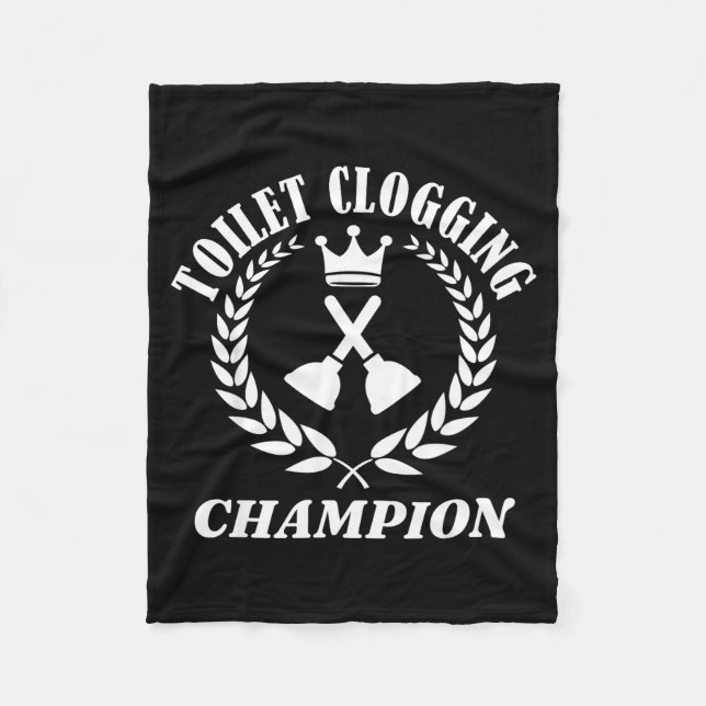 Toilet Clogging Chamon Funny Sarcastic  Fleecedecke (Vorderseite)