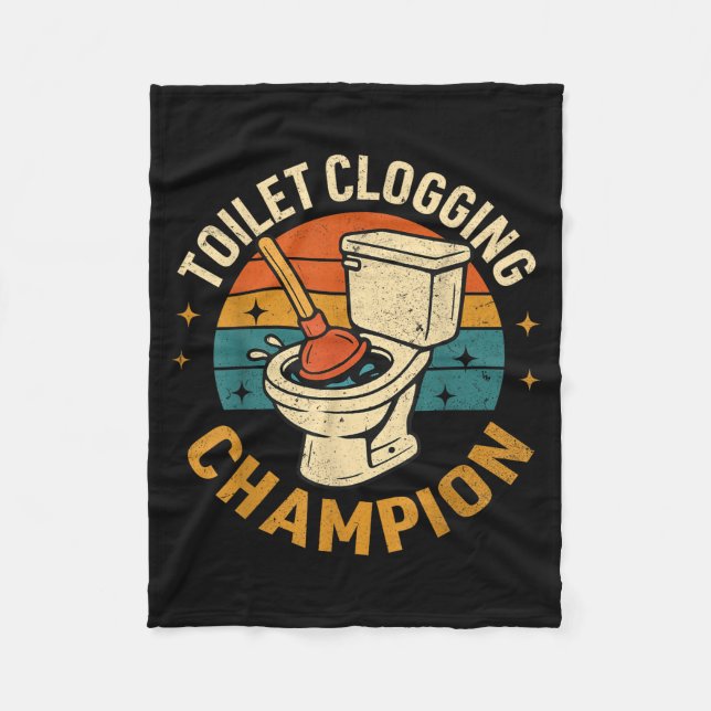 Toilet Clogging Chamon Tee Funny Meme  Fleecedecke (Vorderseite)