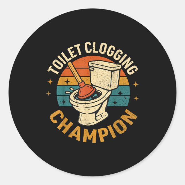 Toilet Clogging Chamon Tee Funny Meme  Runder Aufkleber (Vorderseite)
