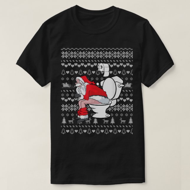 Toilet Funny Santa Ugi Weihnachtskraut Funny Gi T-Shirt (Design vorne)
