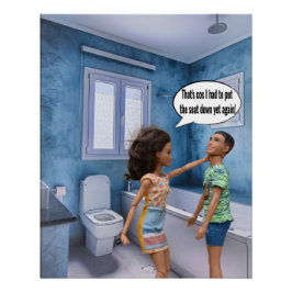 Toilet seat conflict poster