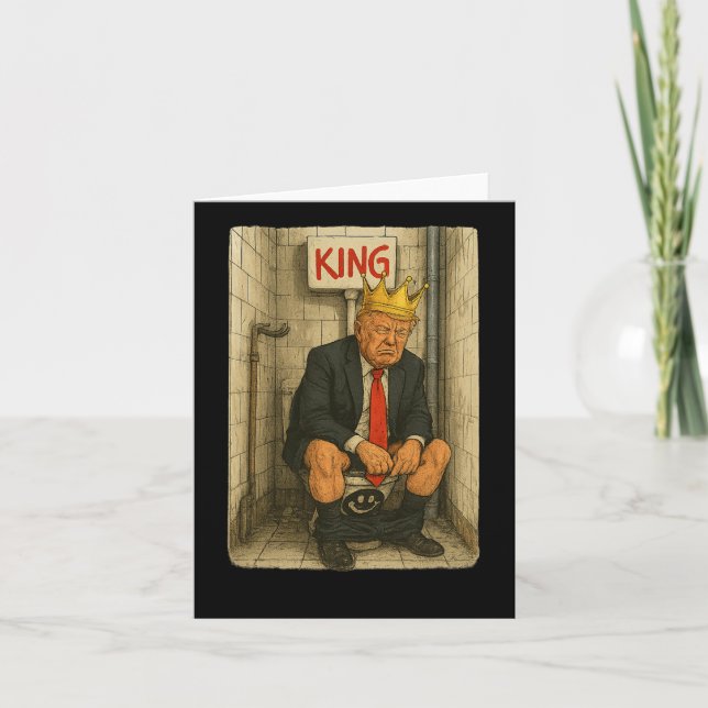 Toilet Throne King - Satirisch Trump Artwork Karte (Vorderseite)