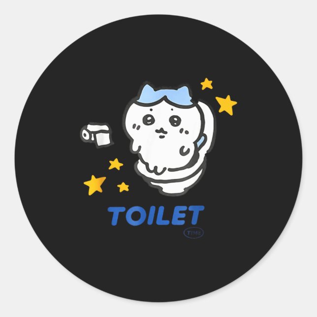 Toilet Time Chikawa Meme Funny Tee  Runder Aufkleber (Vorderseite)