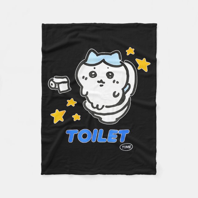 Toilet Time Chikawa Meme Tee  Fleecedecke (Vorderseite)