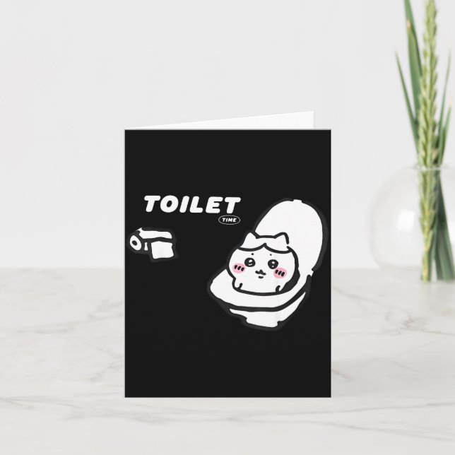 Toilet Time Chikawa Meme Tee  Karte (Vorderseite)