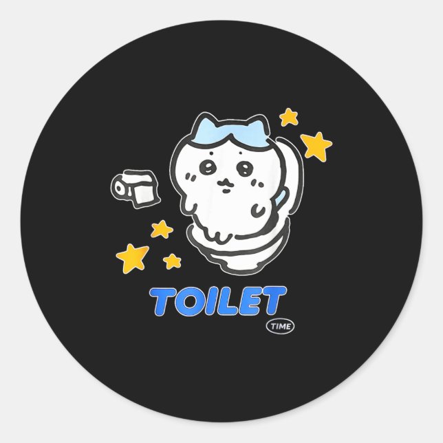 Toilet Time Chikawa Meme Tee  Runder Aufkleber (Vorderseite)