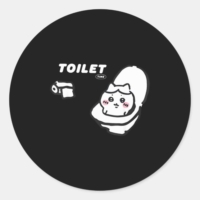Toilet Time Chikawa Meme Tee  Runder Aufkleber (Vorderseite)