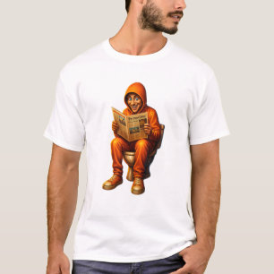 „Toilet Time Tales“ – Lustiger Typ mit Hoodie Lese T-Shirt
