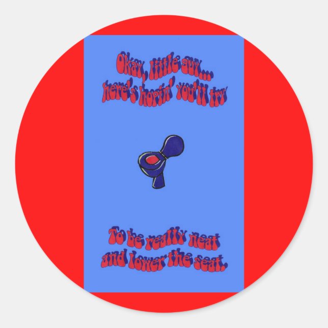 Toilette, die 105 ausbildet runder aufkleber (Vorderseite)