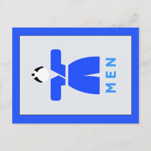 Toilette für Männer, japanisches Zeichen Postkarte