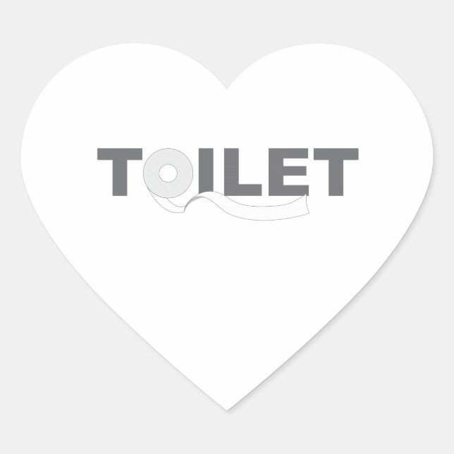 Toilette Herz-Aufkleber (Vorderseite)