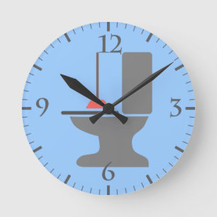 Toilette und Kolben Runde Wanduhr