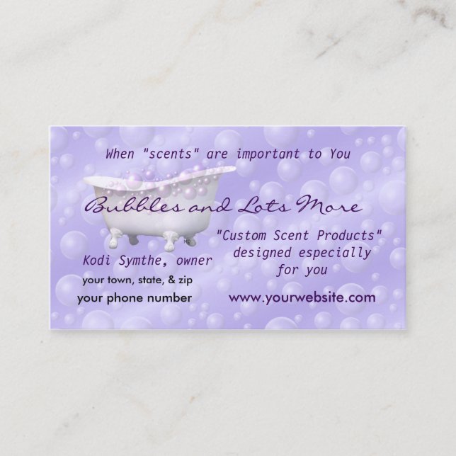 Toiletten-Blasen des Geschäfts-Card2- fertigen Visitenkarte (Vorderseite)