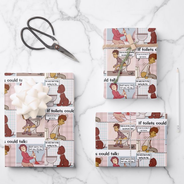 Toiletten-Geschwätz Geschenkpapier Set (Vorderseite)