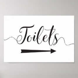Toiletten Hochzeitsmarkieren Direkte Pfeilrichtung Poster