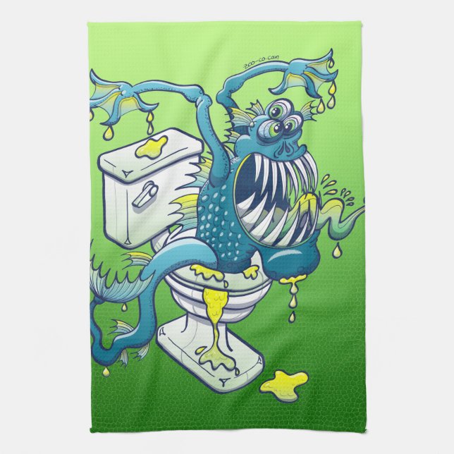 Toiletten-Monster Handtuch (Vertikal)
