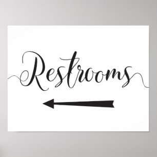 Toiletten Schild Hochzeit Richtungsanzeige linker 