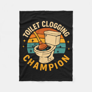 Toiletten-Verstopfungs-Champion Lustiger Badezimme Fleecedecke