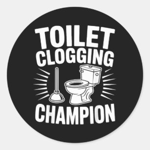 Toiletten-Verstopfungs-Champion Lustiger Plunger H Runder Aufkleber