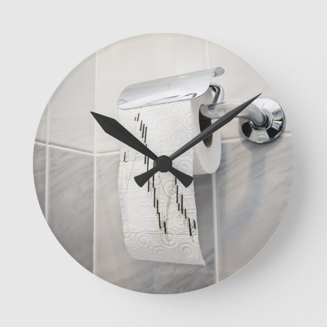 Toilettenanalyse Runde Wanduhr (Vorderseite)