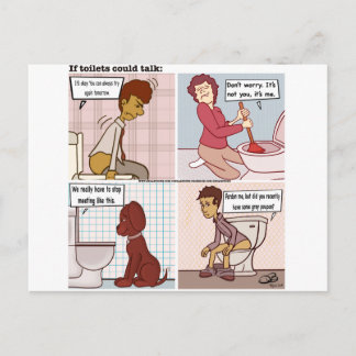 Toilettengespräch Postkarte