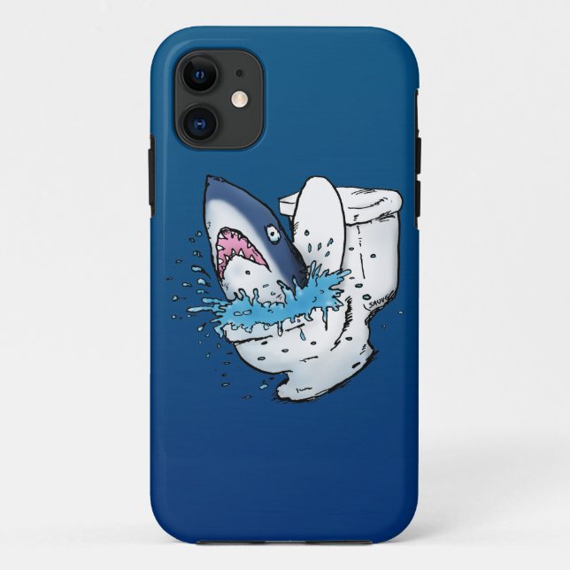 Toilettenhain Funny Blue Cartoon Case-Mate iPhone Hülle (Rückseite)