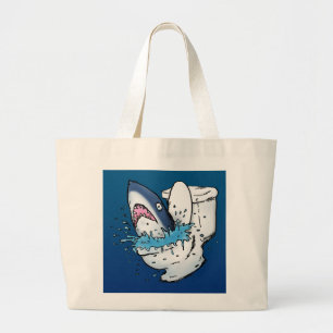Toilettenhain Funny Blue Cartoon Jumbo Stoffbeutel