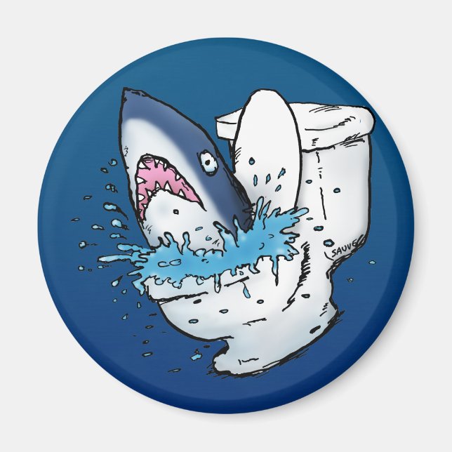 Toilettenhain Funny Blue Cartoon Magnet (Vorne)