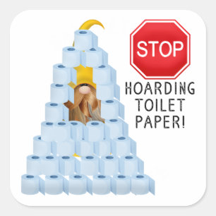 Toilettenpapier anhalten quadratischer aufkleber