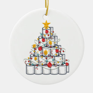 Toilettenpapier Baum 2020, lustige Weihnachten Keramik Ornament