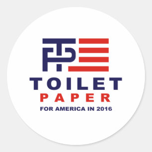 Toilettenpapier für Amerika 2016 - Runder Aufkleber