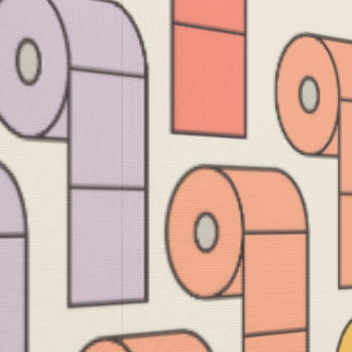 Toilettenpapier in kitschigen Regenbogenfarben der Tapete