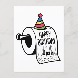 Toilettenpapier mit Geburtshaus zeichnend Postkarte