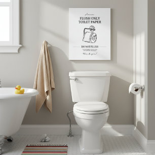 Toilettenpapier nur mit Flush   Poster