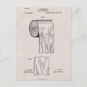 Toilettenpapier Patent Nr. 465,588 von S. Rad 1891 Postkarte