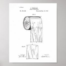 Toilettenpapier Patentposter, Badezimmer Druckdeko Poster