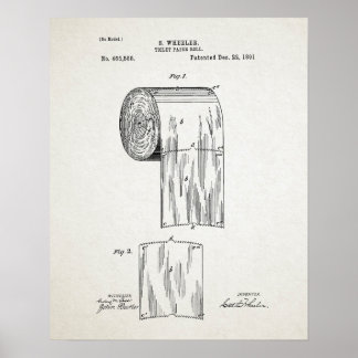 Toilettenpapier Roll Patent Poster