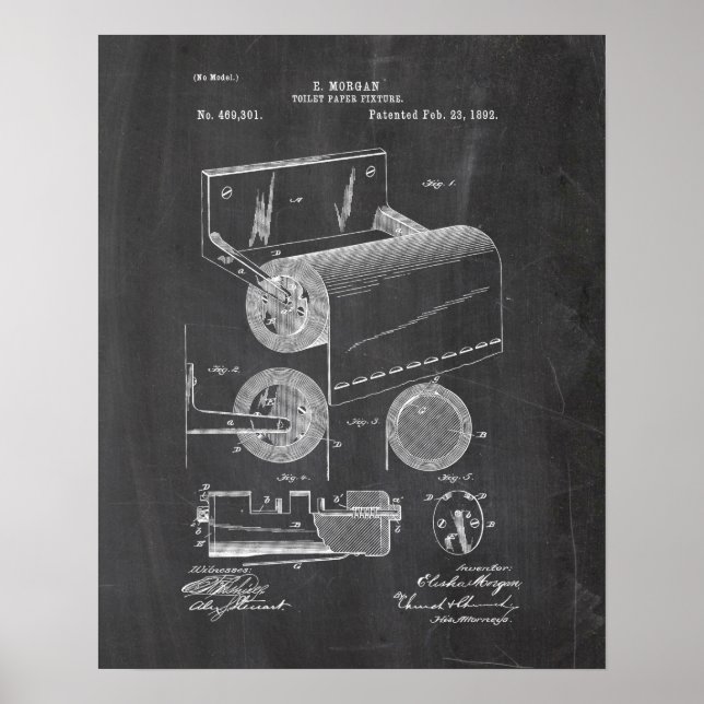 Toilettenpapier Roll Patent Poster (Vorne)
