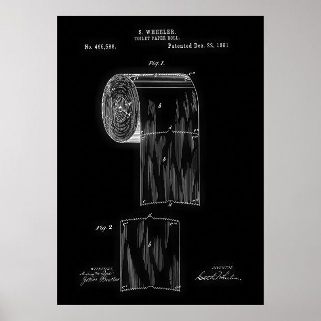 Toilettenpapier Roll Patent Poster (Vorne)