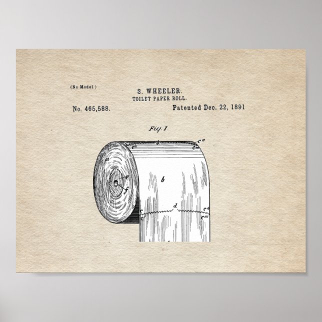 Toilettenpapier Roll Patent Poster (Vorne)
