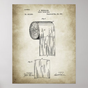 Toilettenpapier Roll Patent Poster